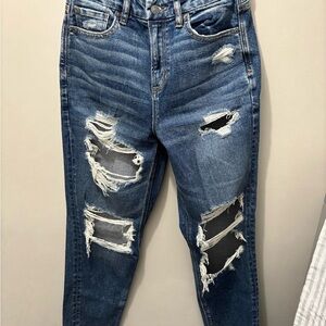 American Eagle Outfitters Ripped Blue Boyfriend Jeans